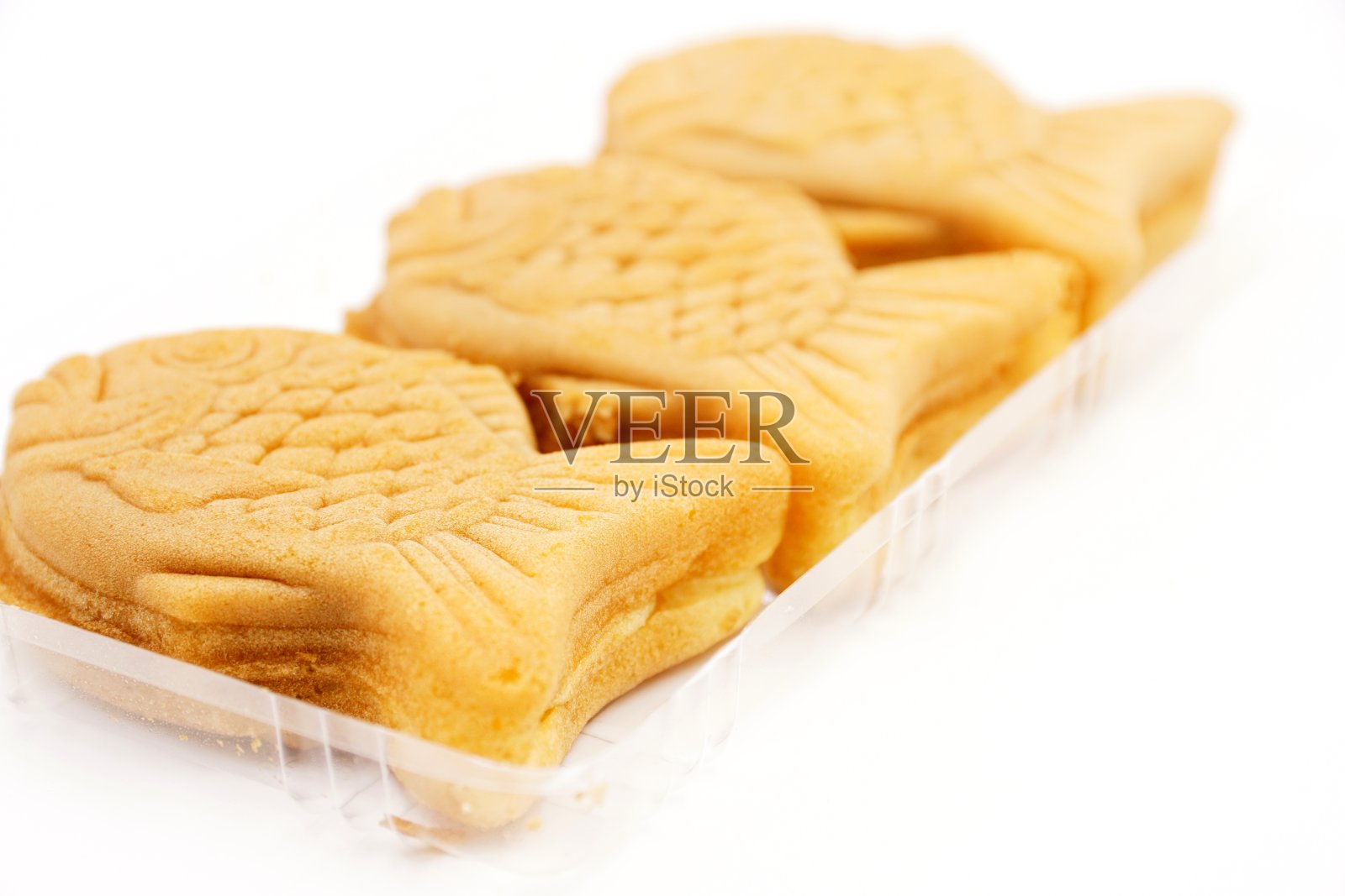 鱼形红豆沙堡饼照片摄影图片