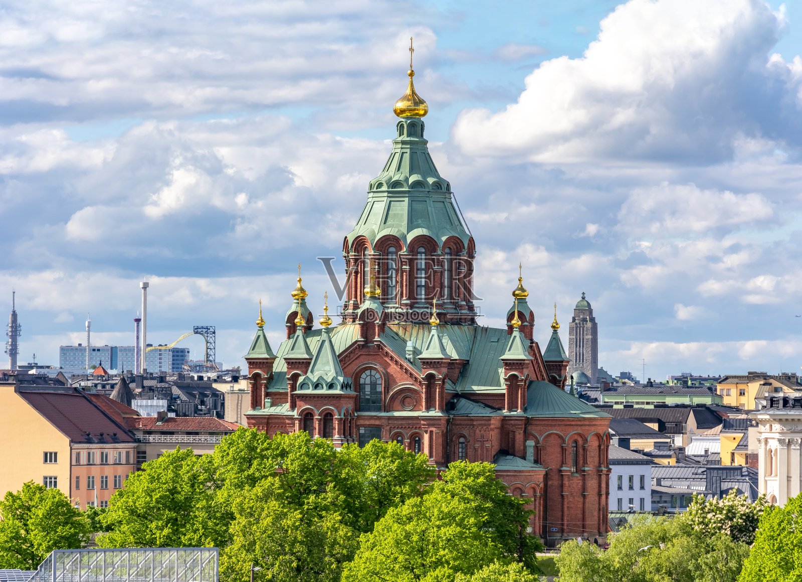 乌斯彭斯基大教堂（乌斯彭斯基大教堂），赫尔辛基，芬兰照片摄影图片