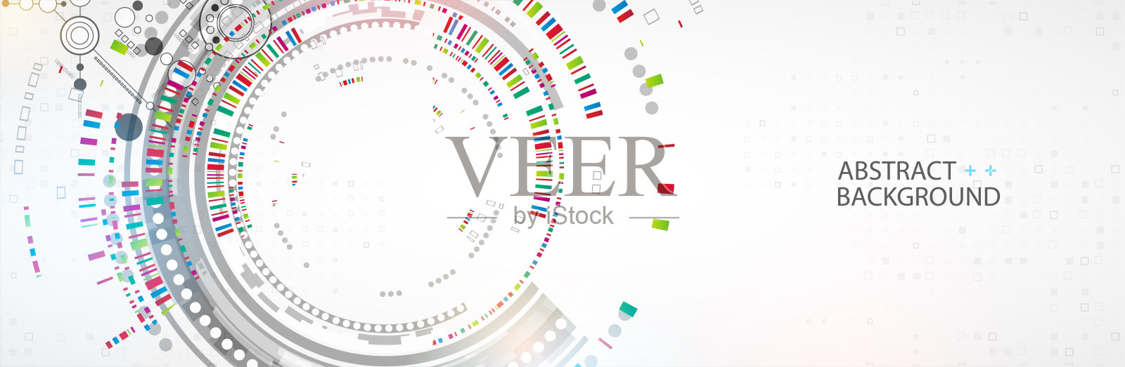 抽象的技术概念。电路板，高电脑色彩背景。矢量图插画图片素材