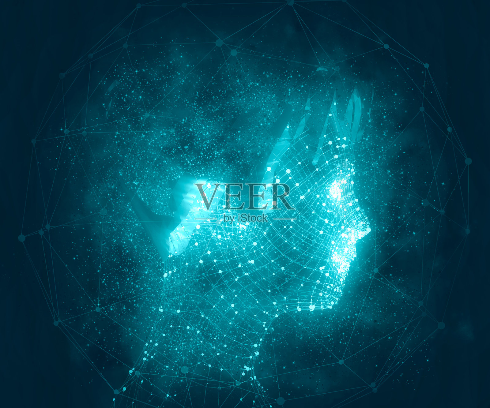 从3d网格的人的头。插画图片素材