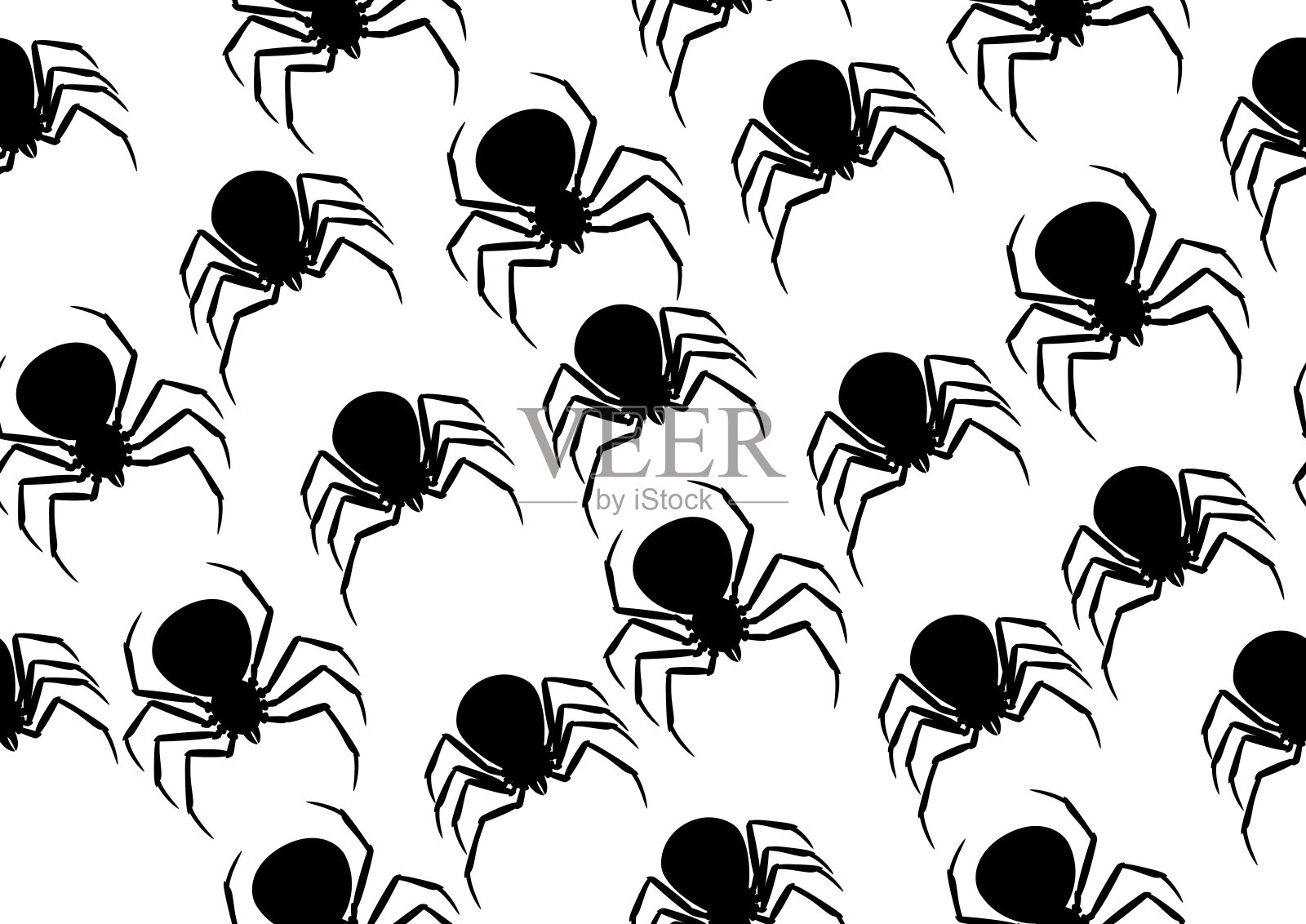 黑寡妇蜘蛛的剪影。插画图片素材