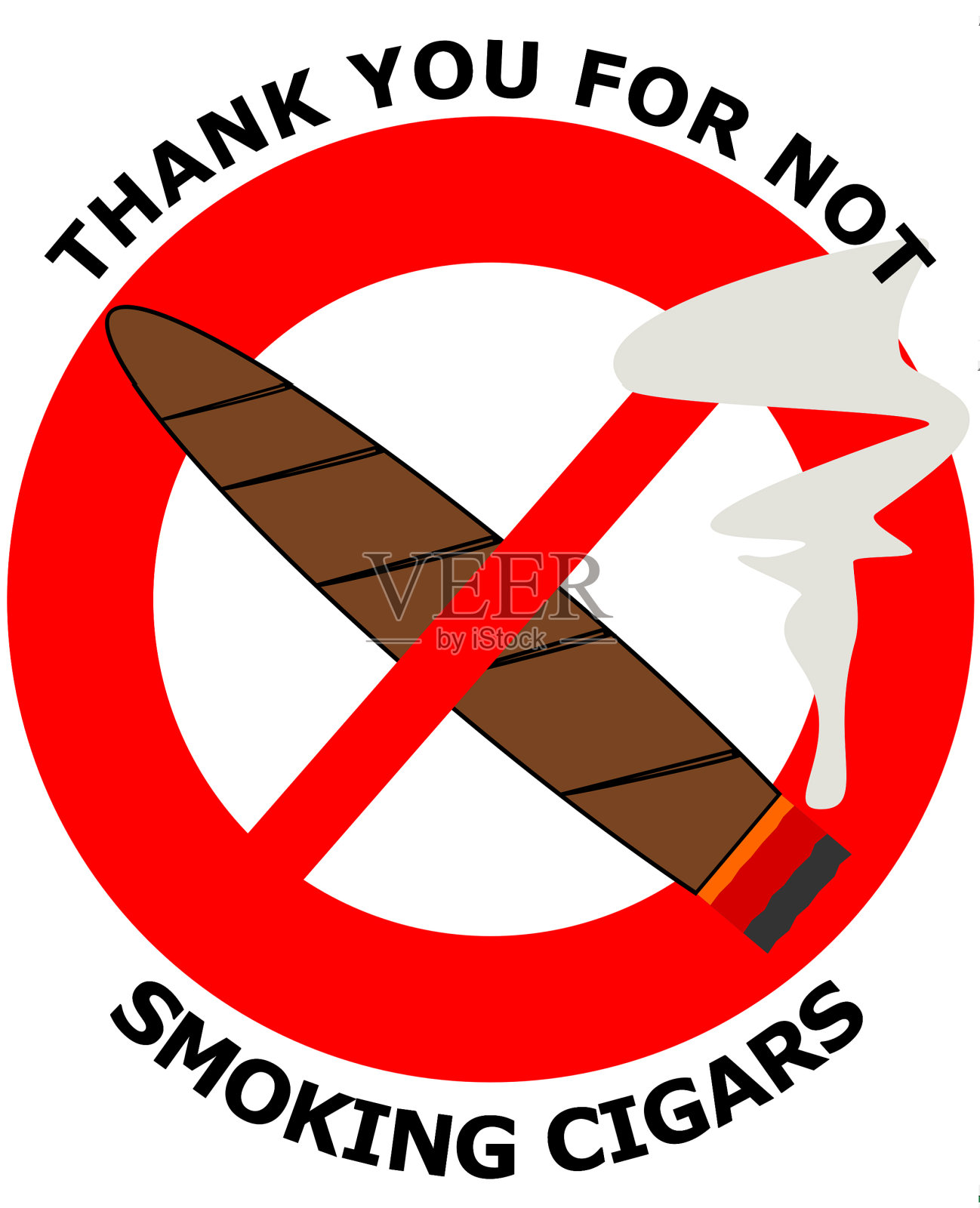 禁止吸烟标志。谢谢您不抽雪茄设计元素图片