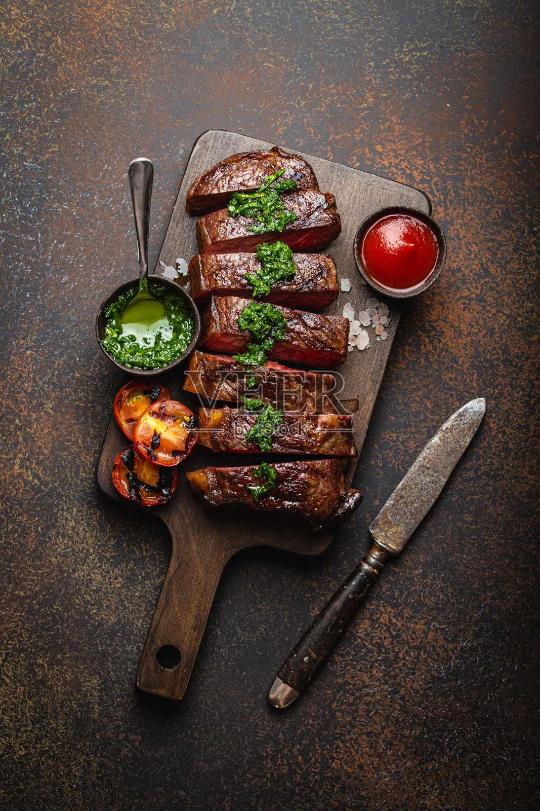 烤大理石牛排照片摄影图片