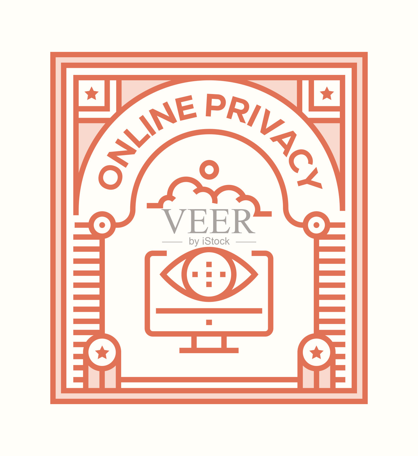 在线隐私图标概念插画图片素材