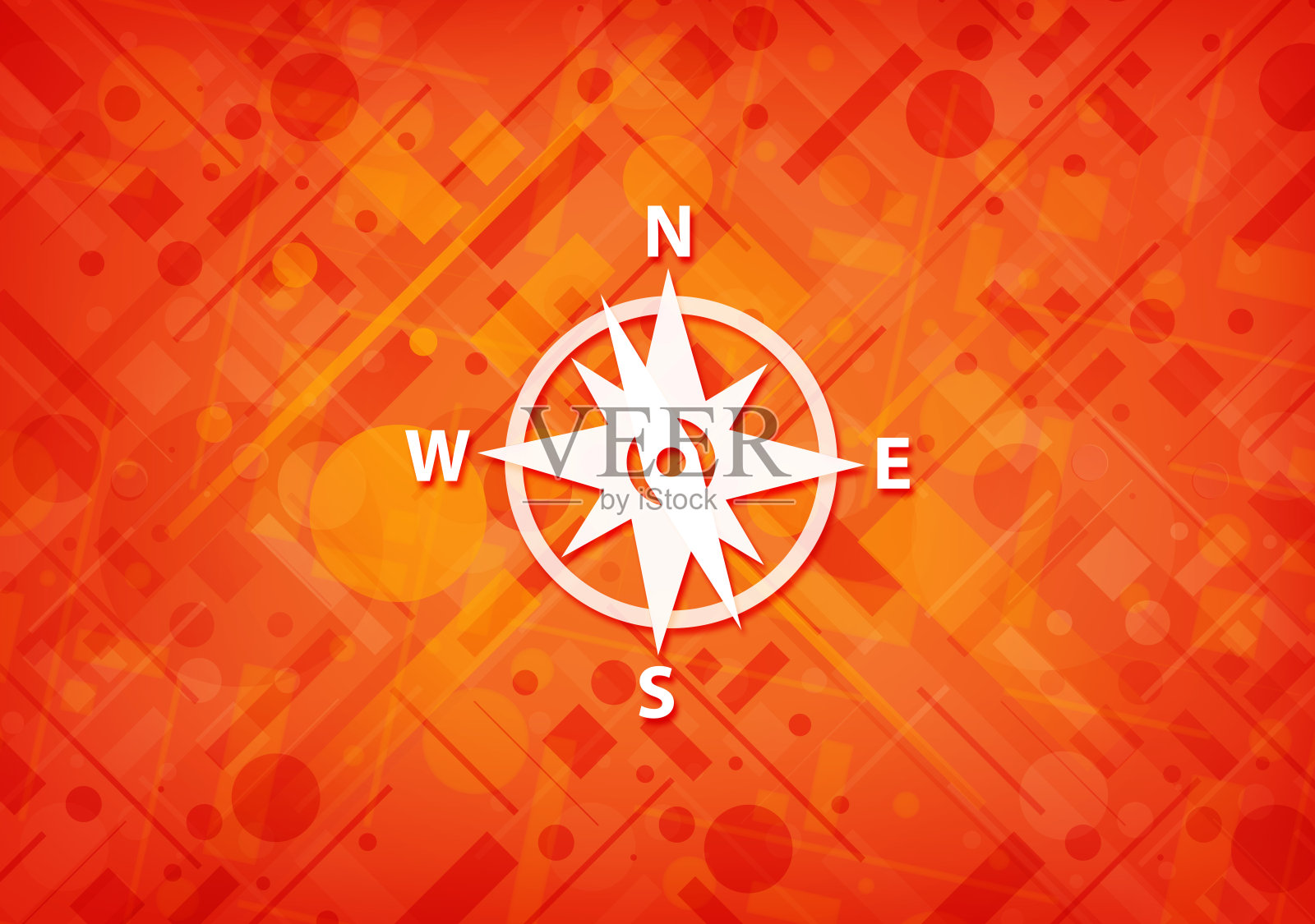 罗盘图标橙色背景设计元素图片