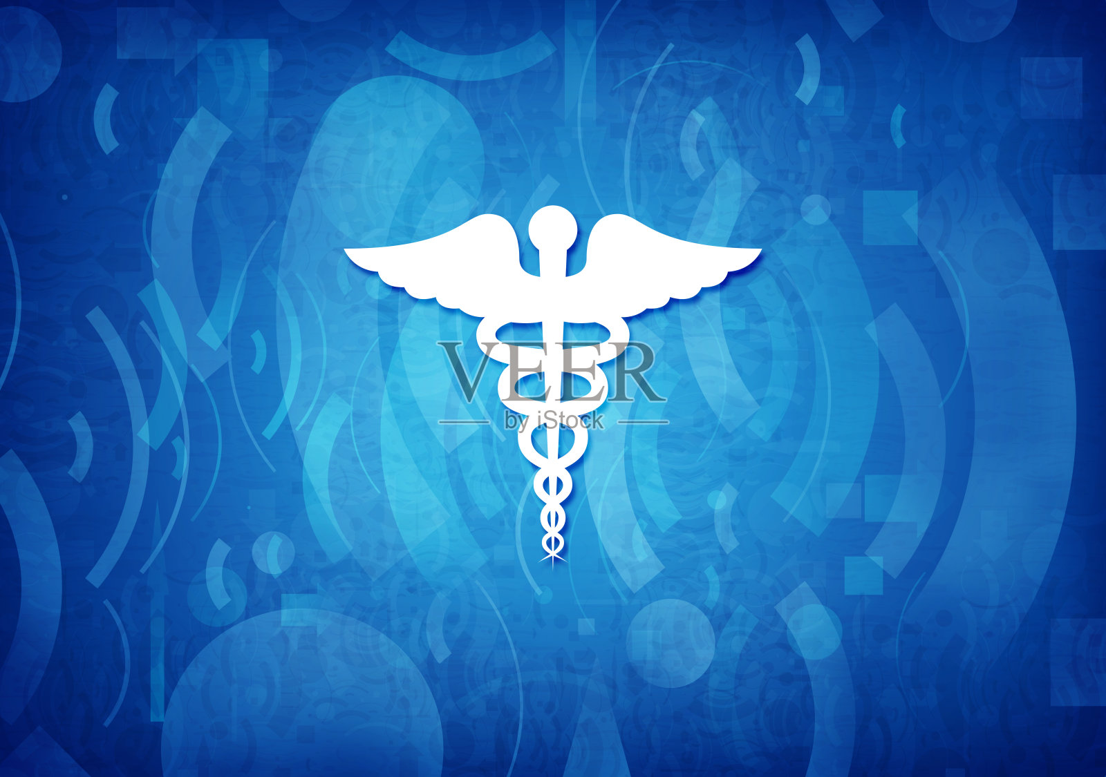 医疗图标青蓝色背景插画图片素材