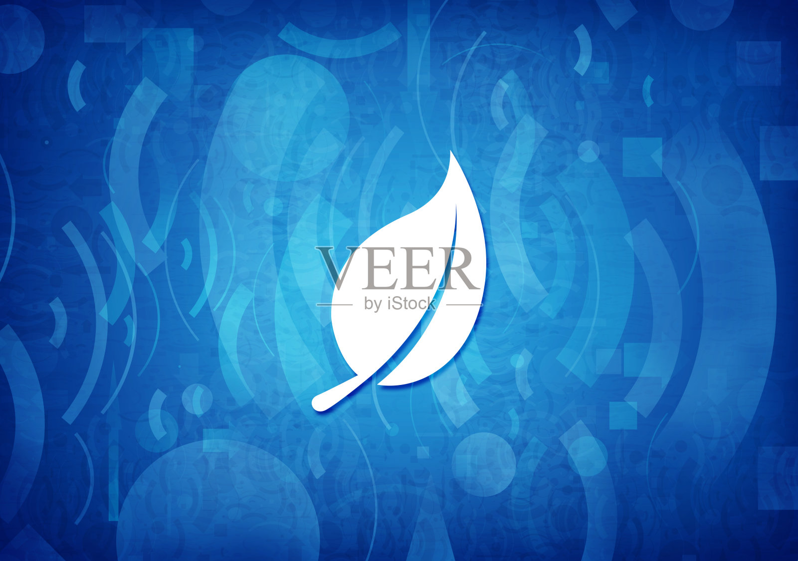 叶子图标青蓝的背景插画图片素材