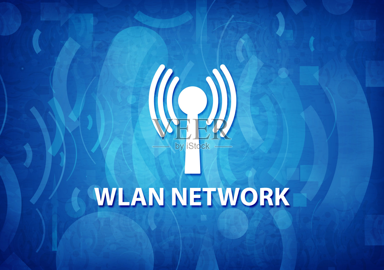 Wlan网络青蓝背景插画图片素材