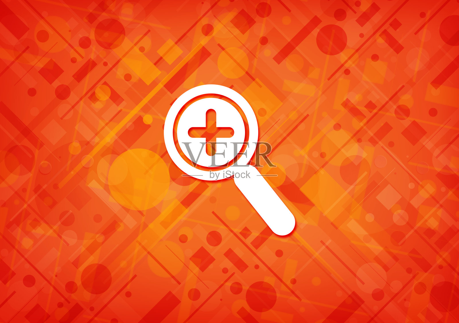 放大图标橙色背景插画图片素材