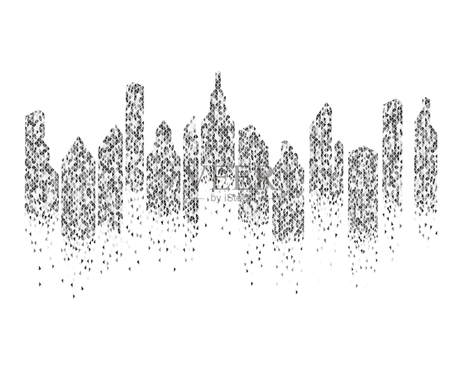 城市天际线背景矢量插画图片素材