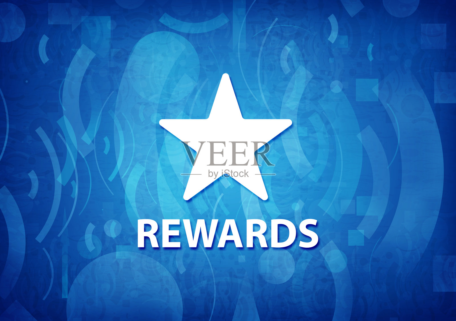 奖励(星形图标)青蓝背景插画图片素材