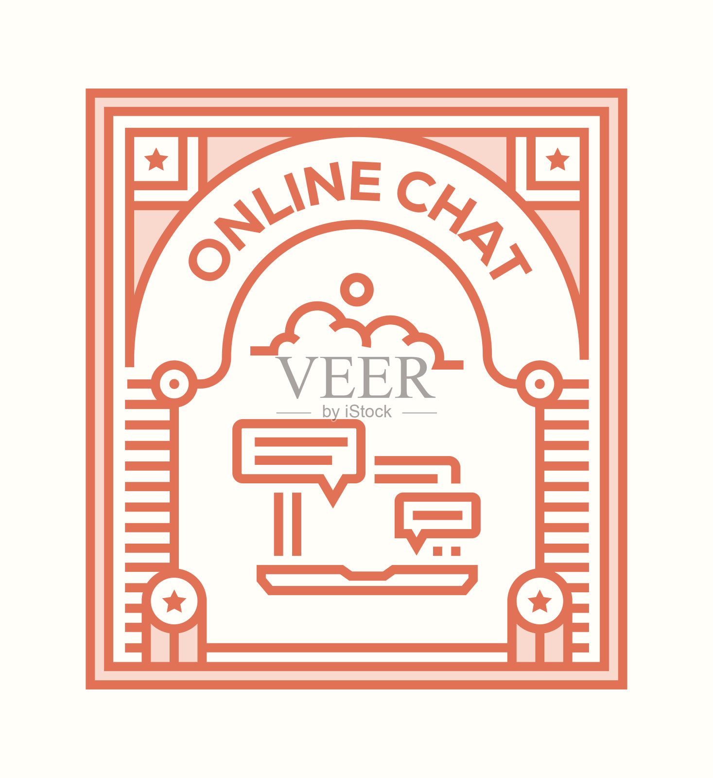 在线聊天图标概念插画图片素材