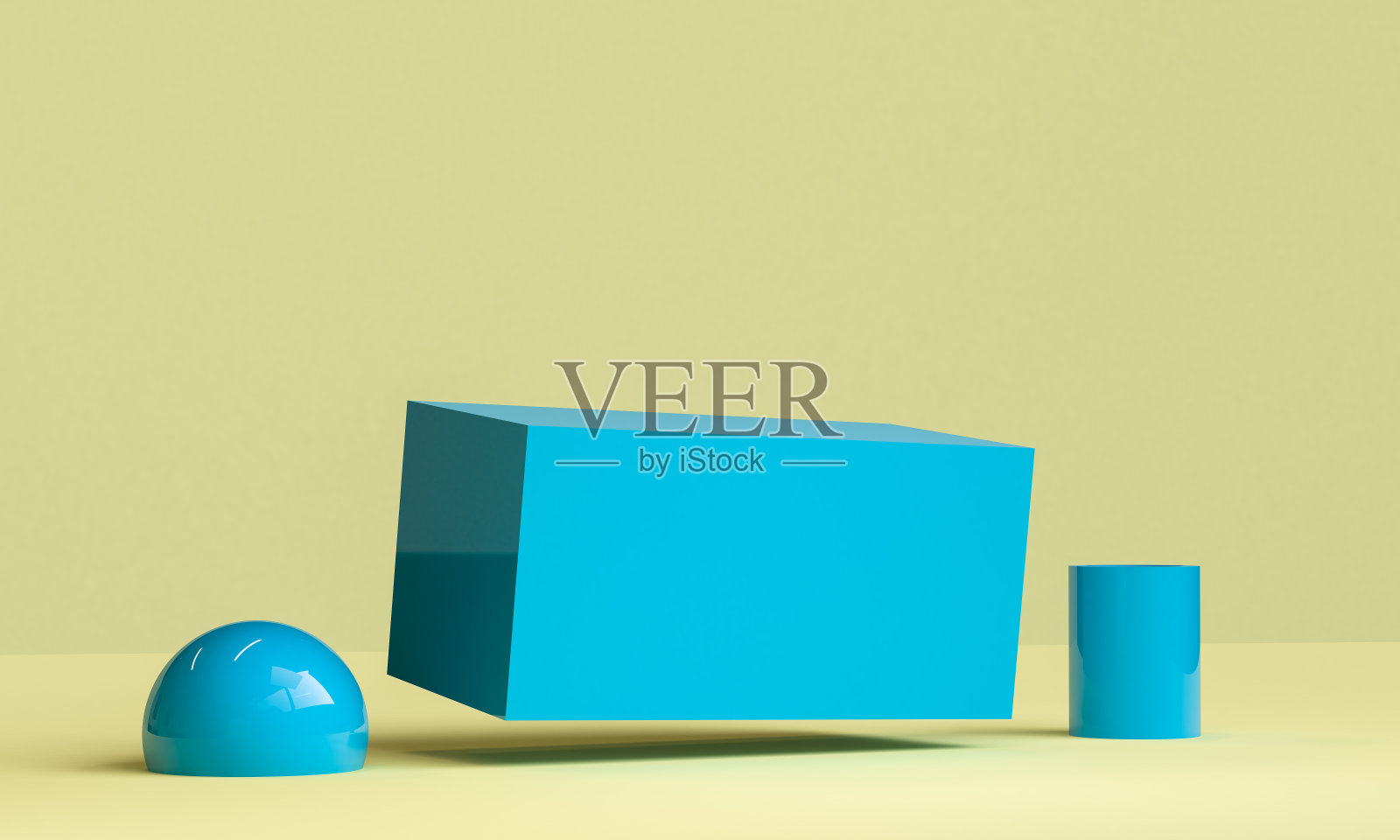 几何形状极简抽象的背景，原始的几何图形，柔和的颜色，3D渲染。照片摄影图片