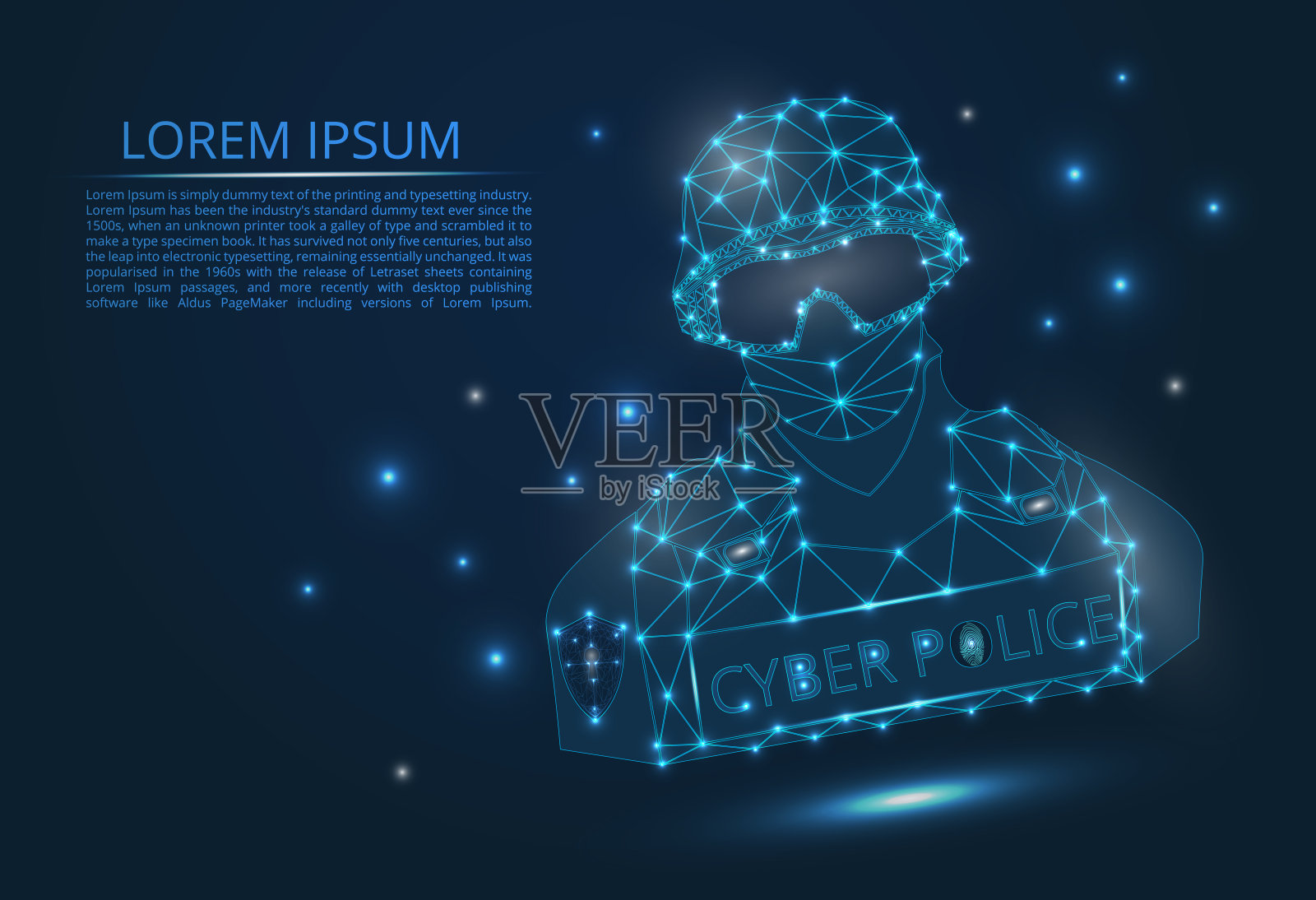 网络警察的抽象图片。网络安全的概念。杀毒。数据保护插画图片素材