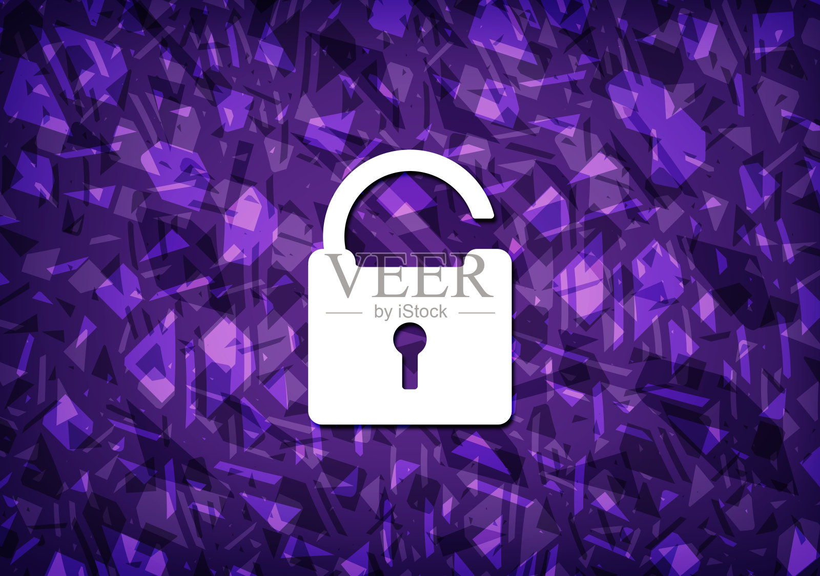 解锁图标紫色背景插画图片素材
