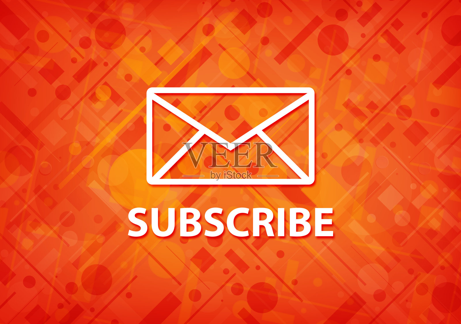 订阅(电子邮件图标)橙色背景插画图片素材