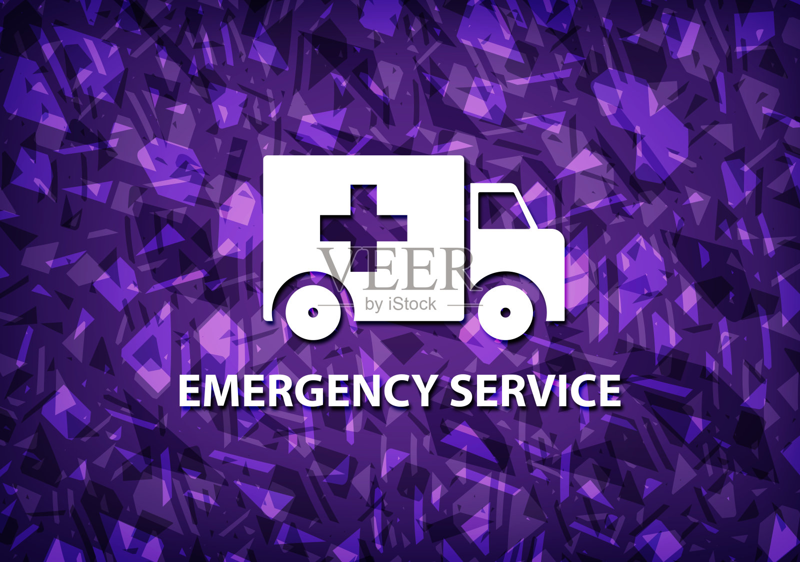 应急服务紫色背景插画图片素材