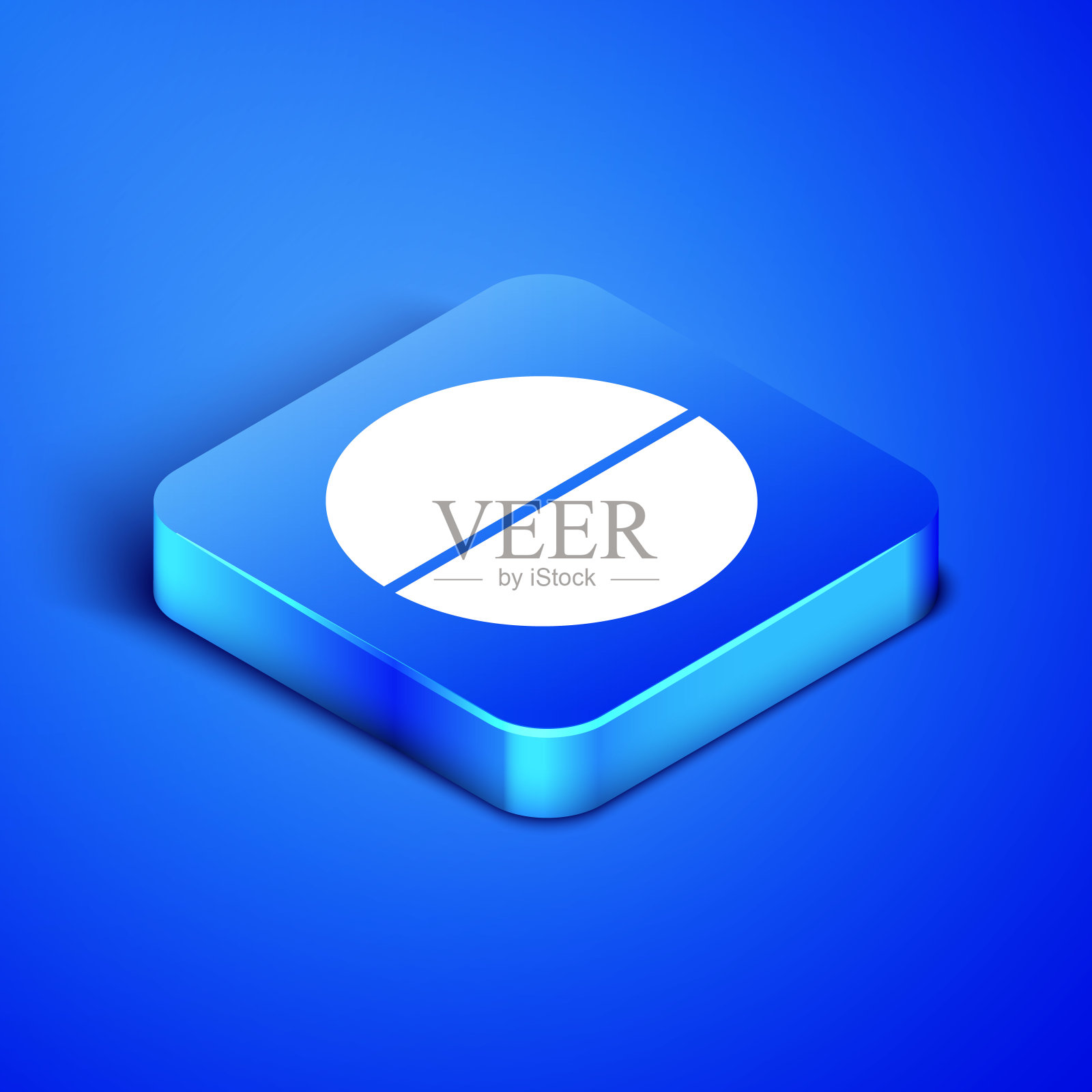 药丸或药片图标孤立在蓝色背景上。胶囊丸和药物标志。药店的设计。蓝色方块按钮。矢量图设计元素图片