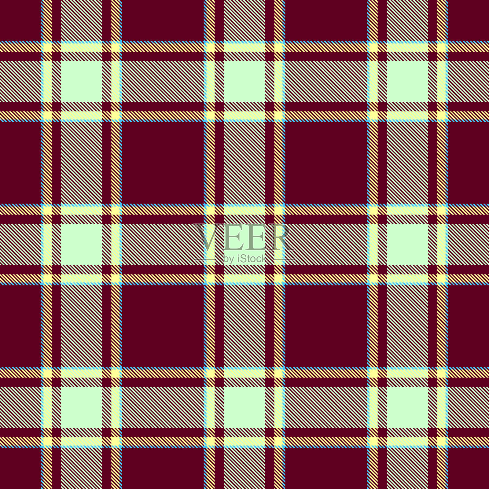 格子花呢苏格兰无缝图案插画图片素材