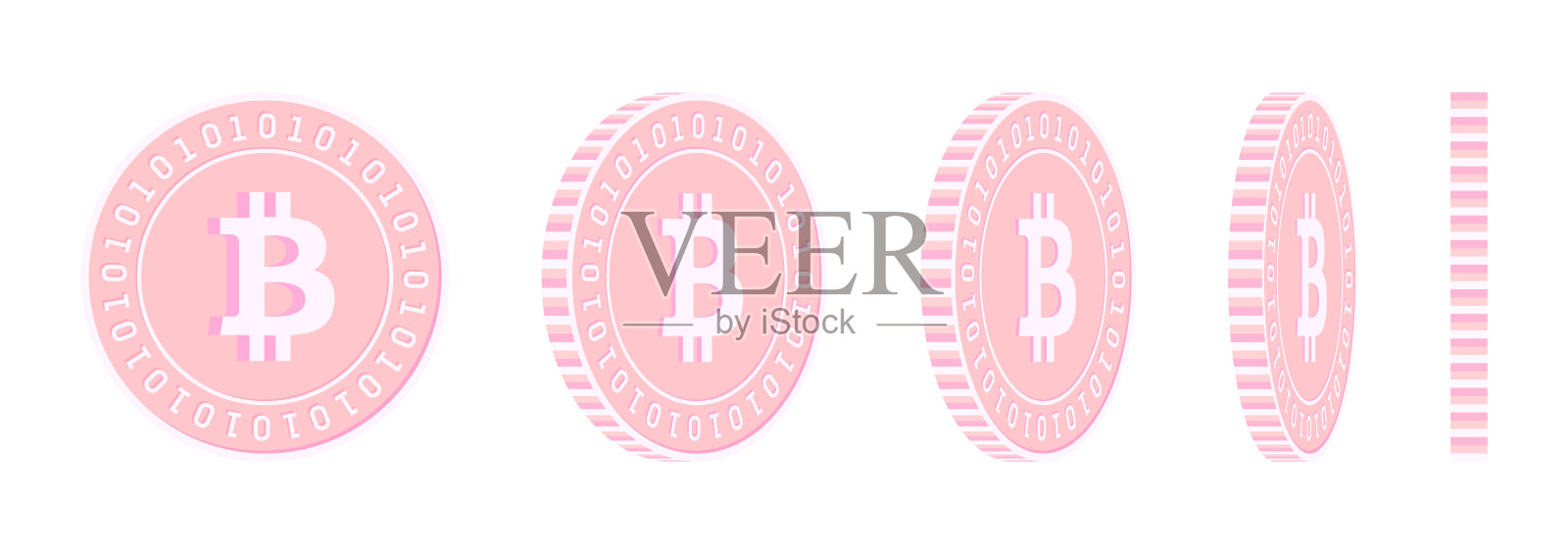 比特币，网络货币，旋转货币，安尼插画图片素材