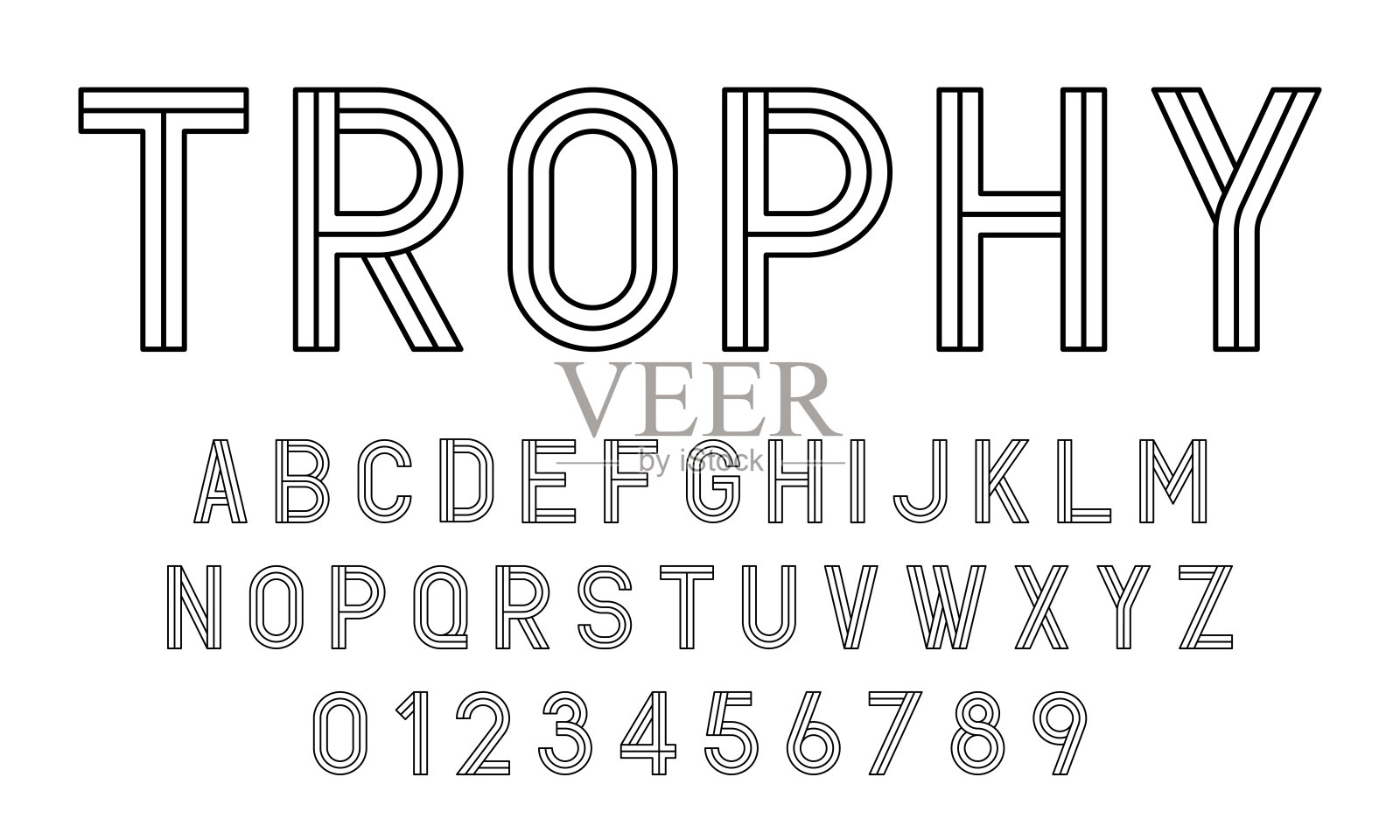 字符集字体现代抽象线条设计设计元素图片