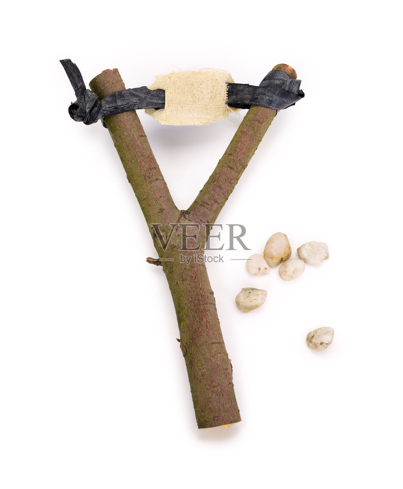 自制弹弓孤立在白色背景上。包含剪切路径。照片摄影图片