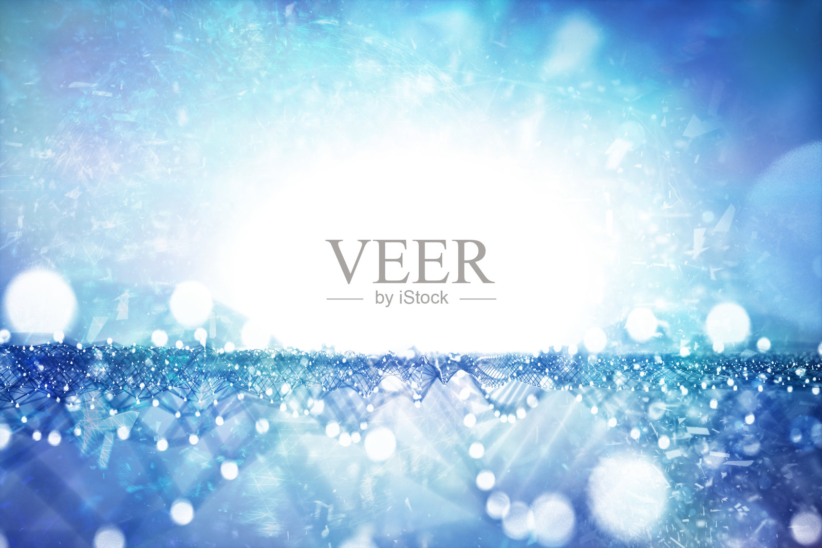 蓝色技术线和球体照片摄影图片