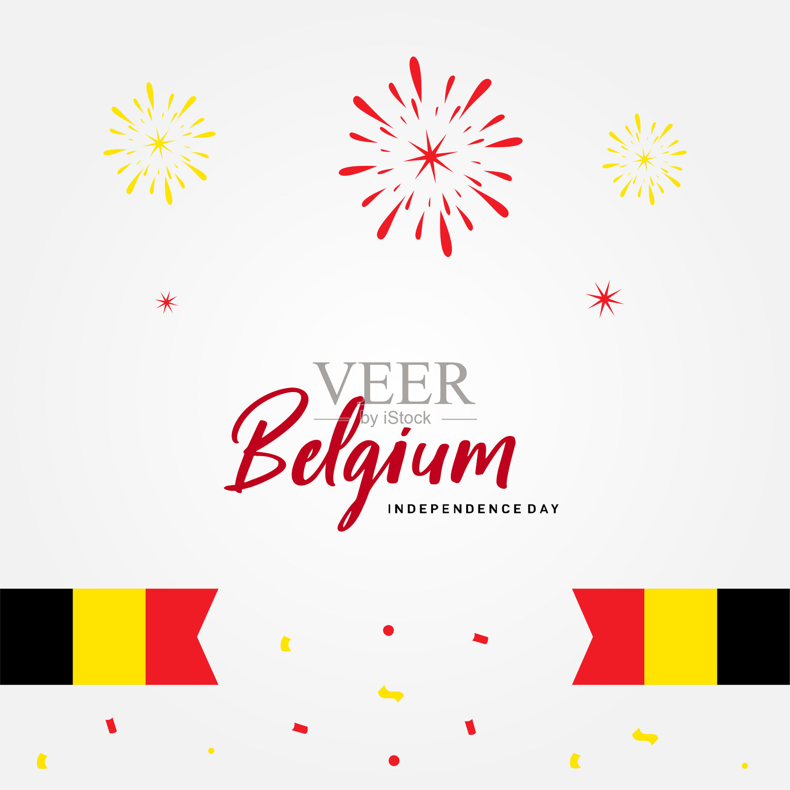 比利时独立日矢量设计模板插画图片素材