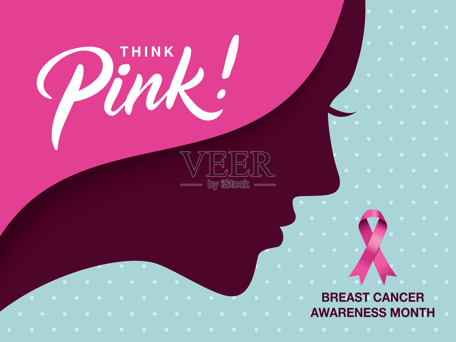 乳腺癌宣传月插画图片素材