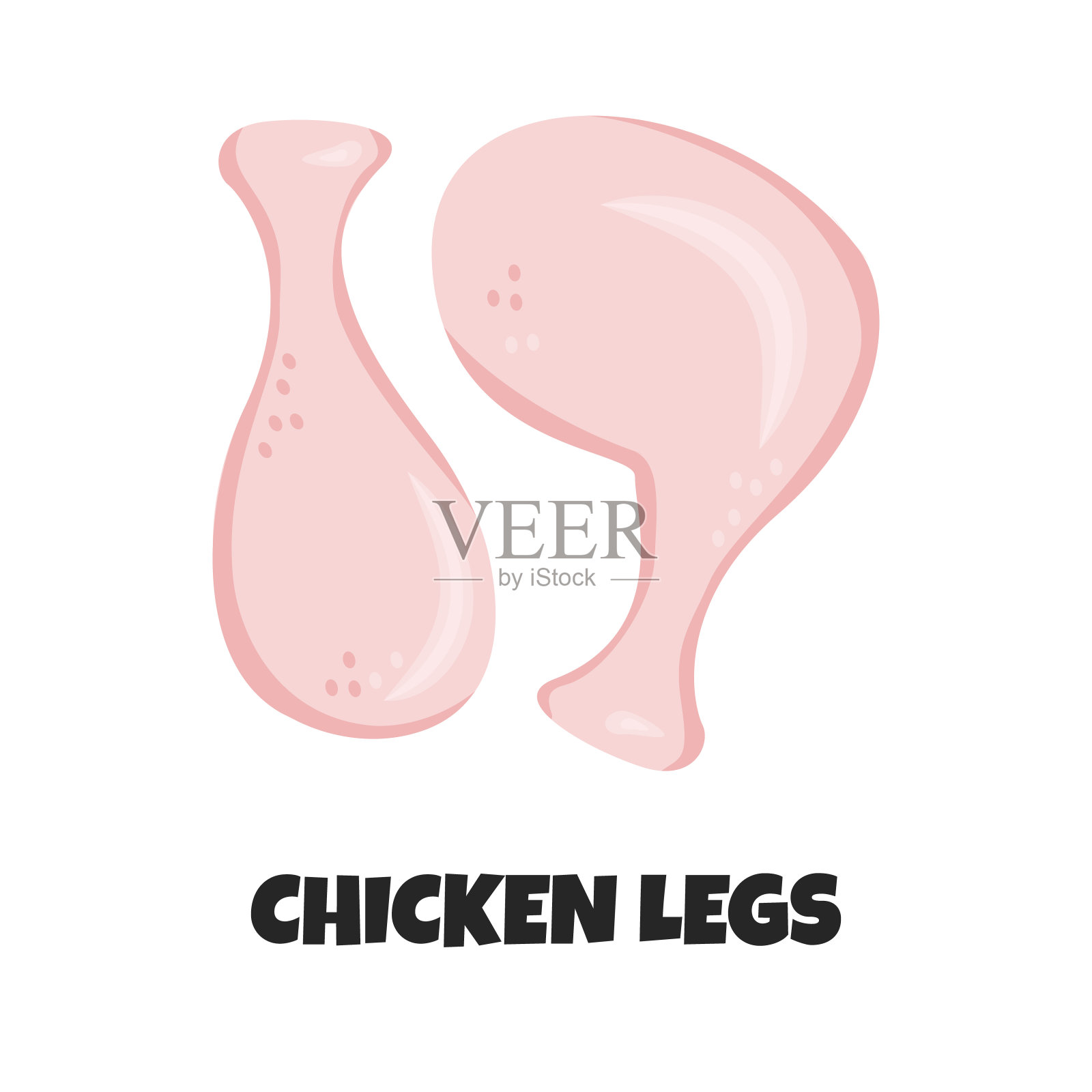 矢量逼真的图解生鸡腿设计元素图片