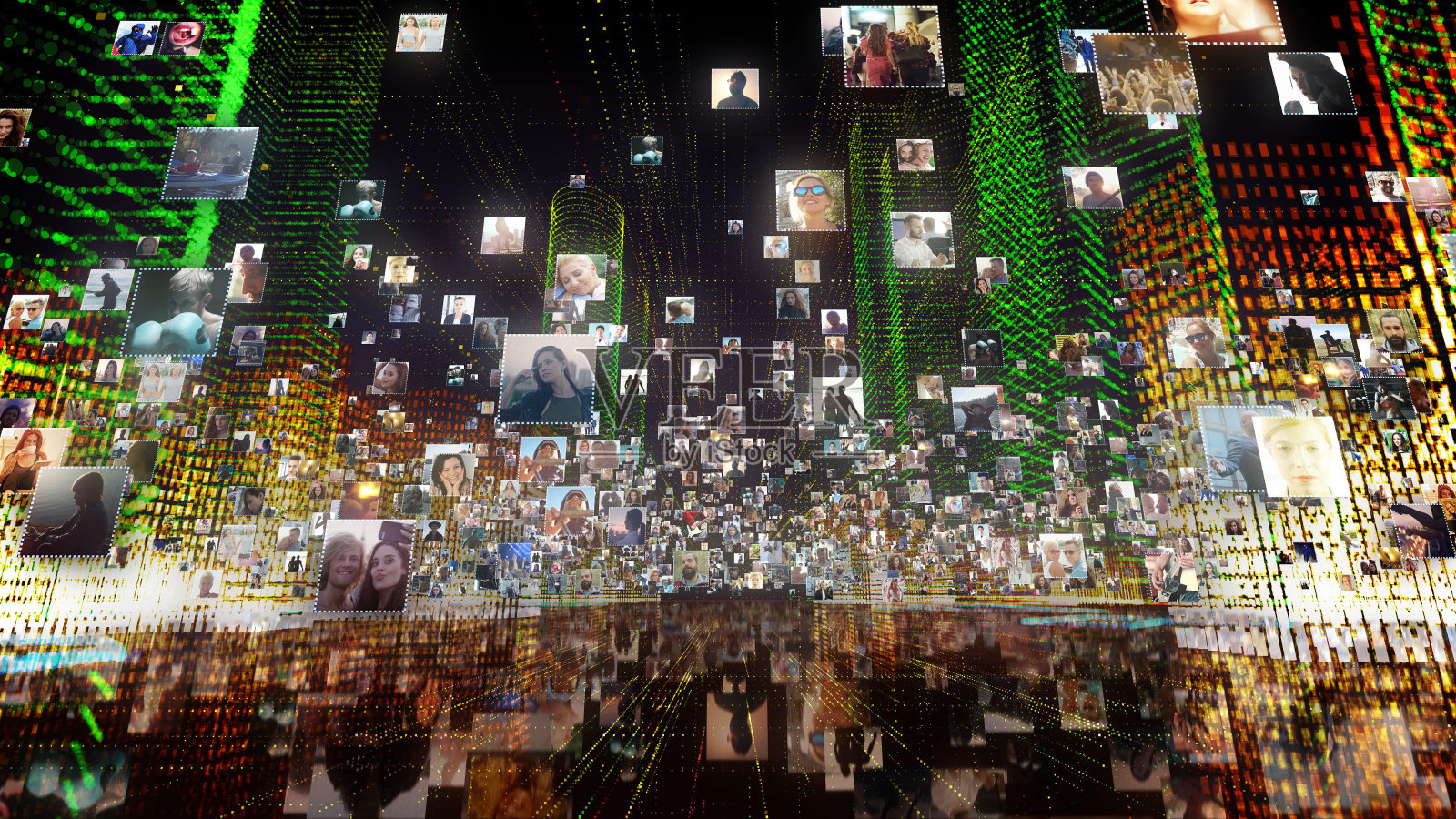 全息城市的生活。全球网络照片摄影图片