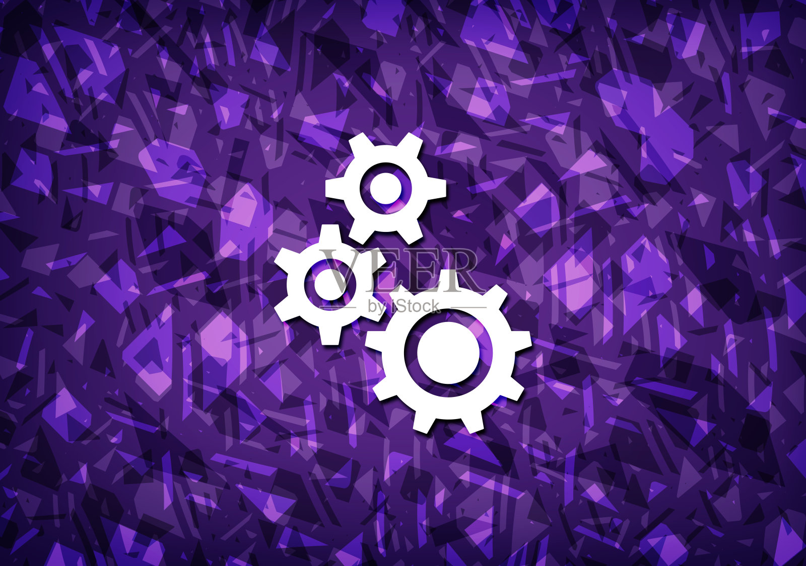 齿轮图标紫色背景插画图片素材