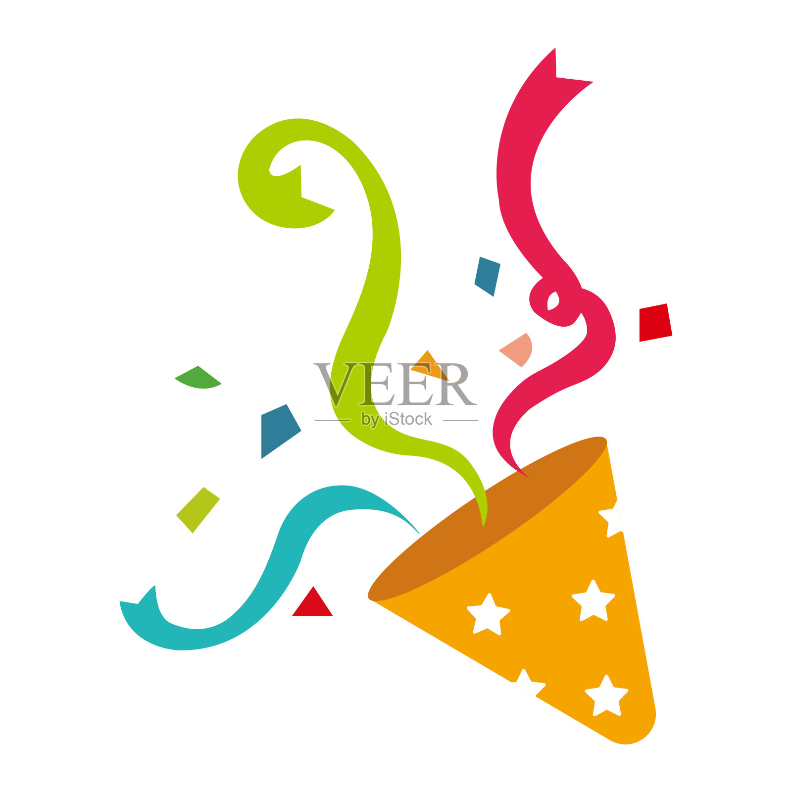 饼干(派对popper)矢量平面插图。插画图片素材