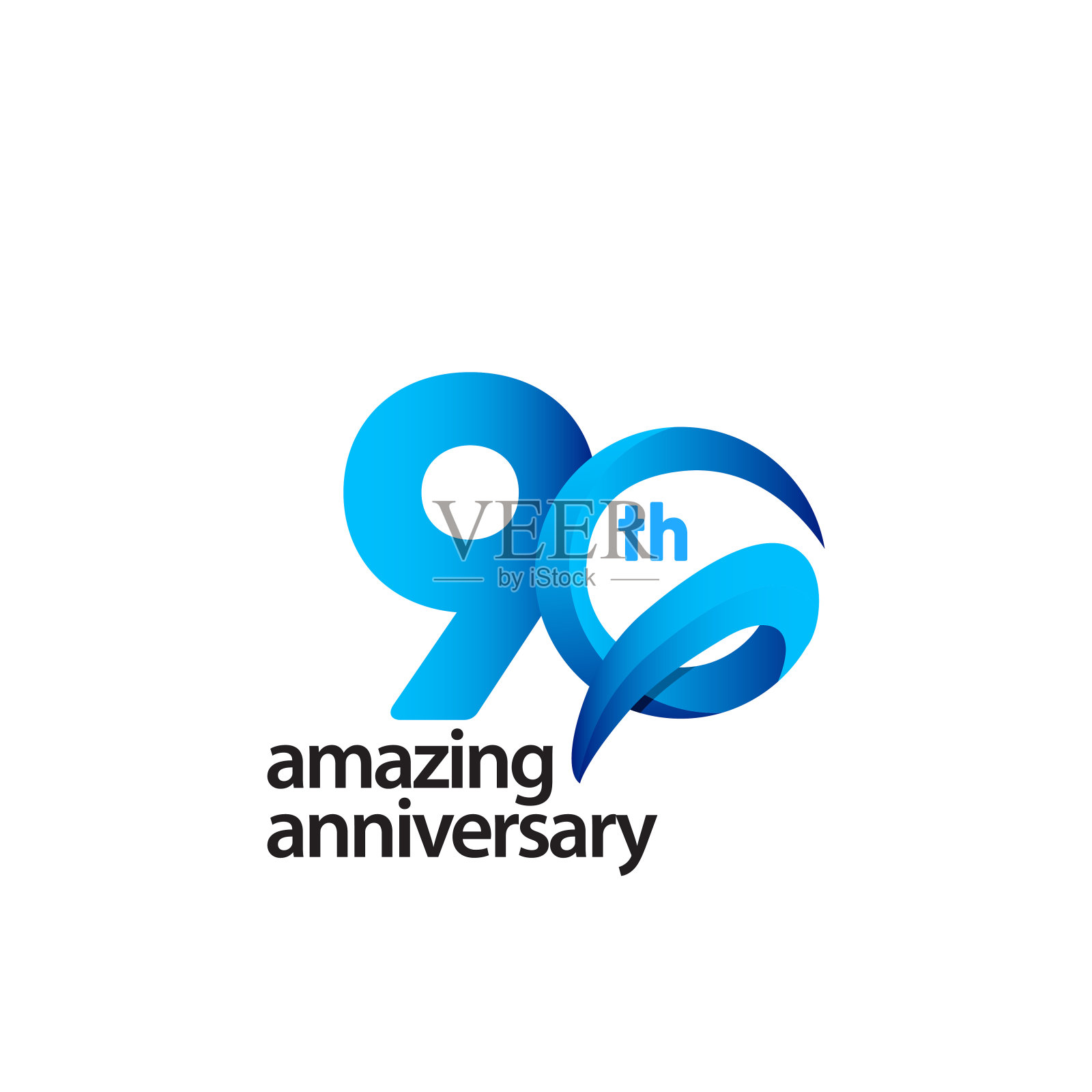 90年惊人的周年庆典矢量模板设计插图插画图片素材