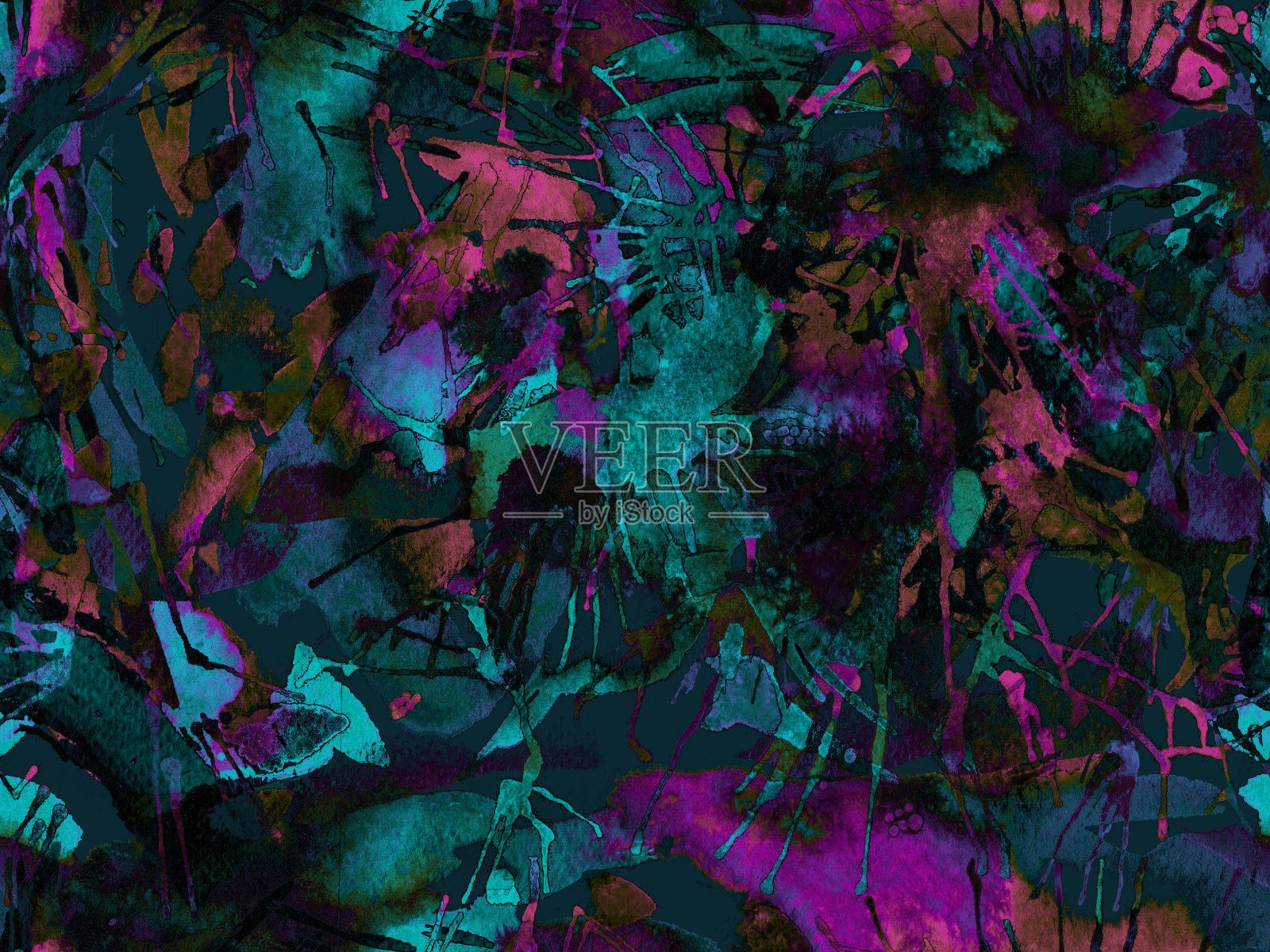 液体无缝模式。插画图片素材