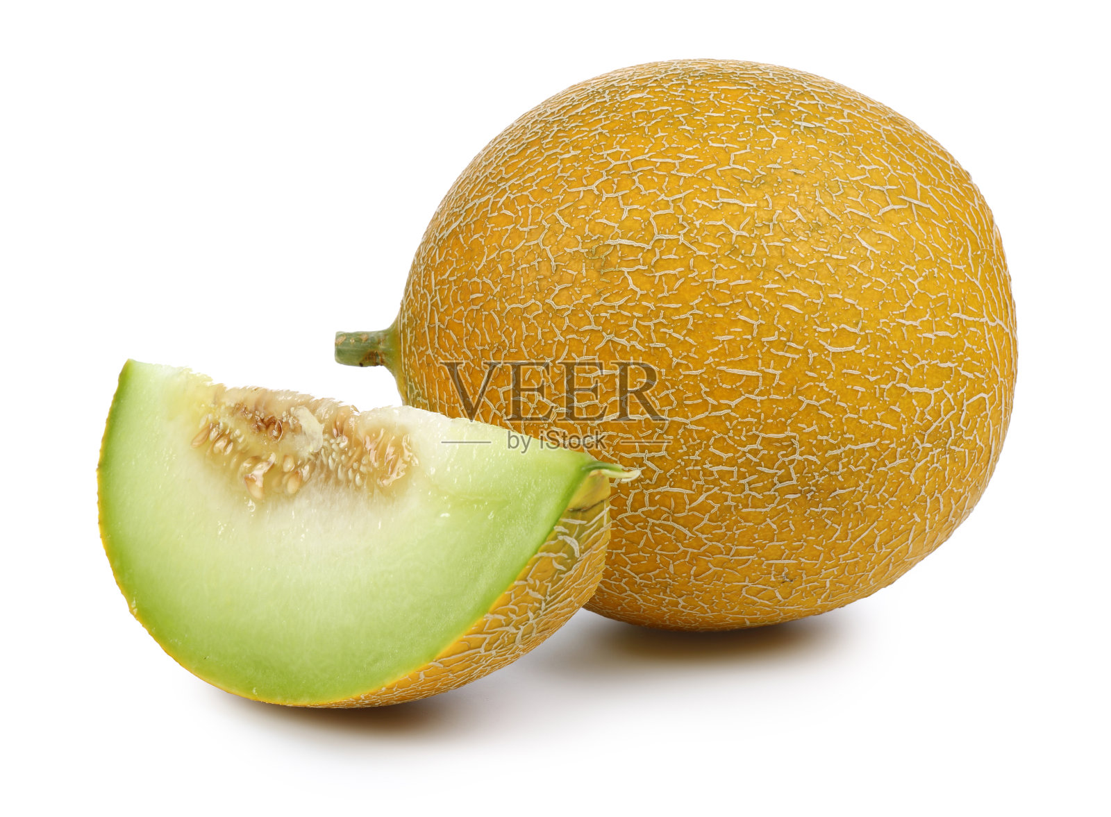 甜瓜果实孤立上白色照片摄影图片