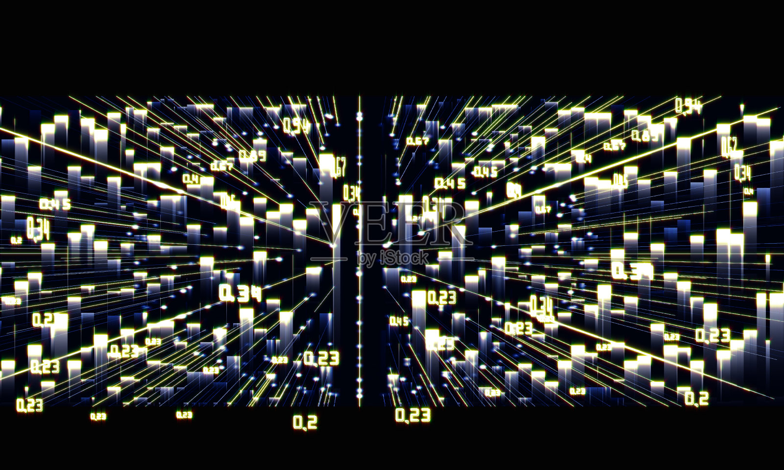 抽象的分析图表。数据阵列的明亮视图。大数据。照片摄影图片