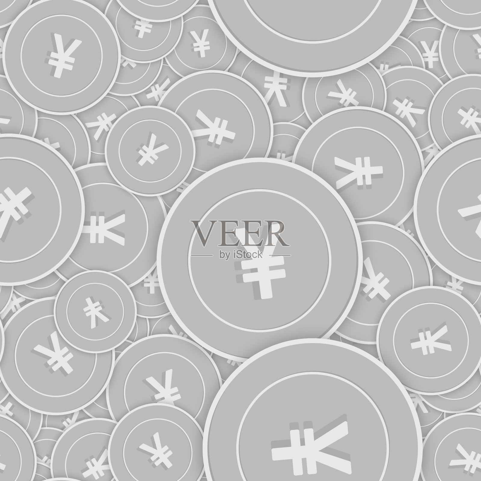 人民币银币无缝图案。Ecstat插画图片素材