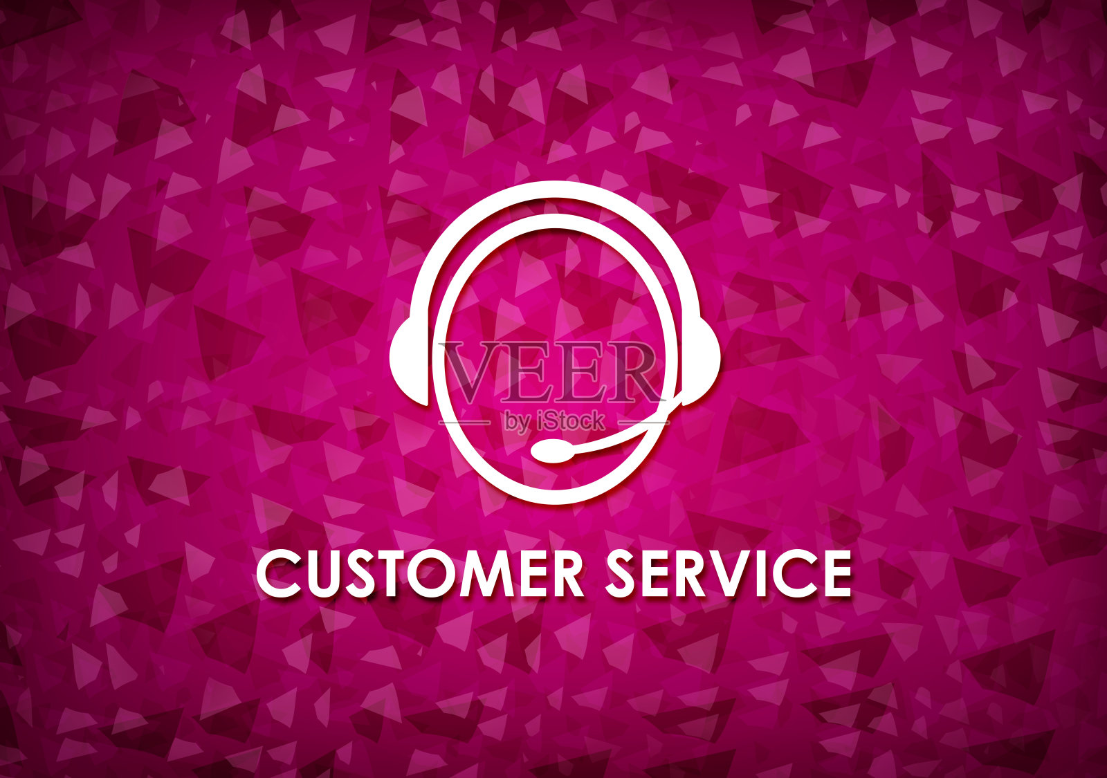 客服(客服图标)粉色背景插画图片素材