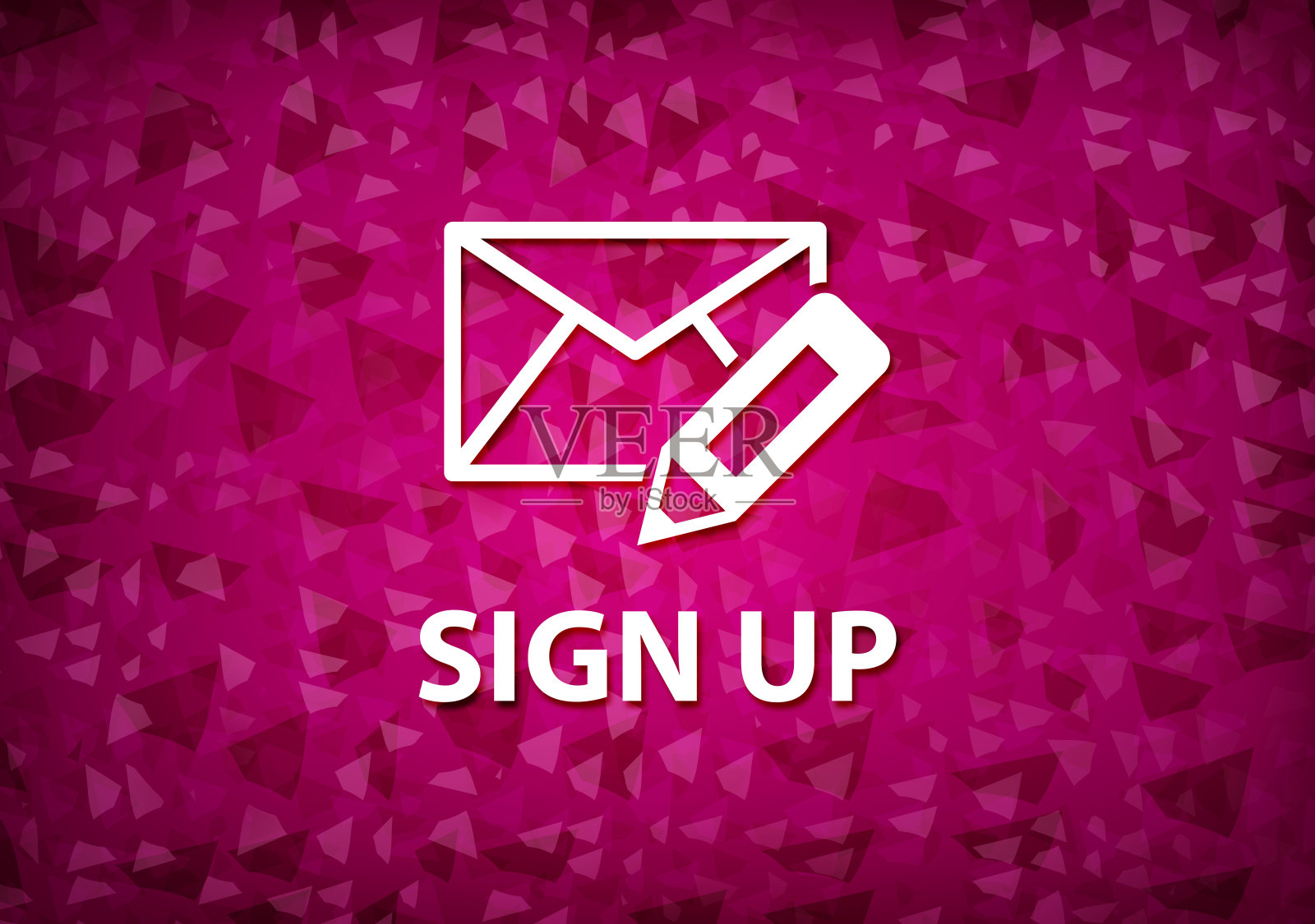 注册(编辑邮件图标)粉色背景插画图片素材