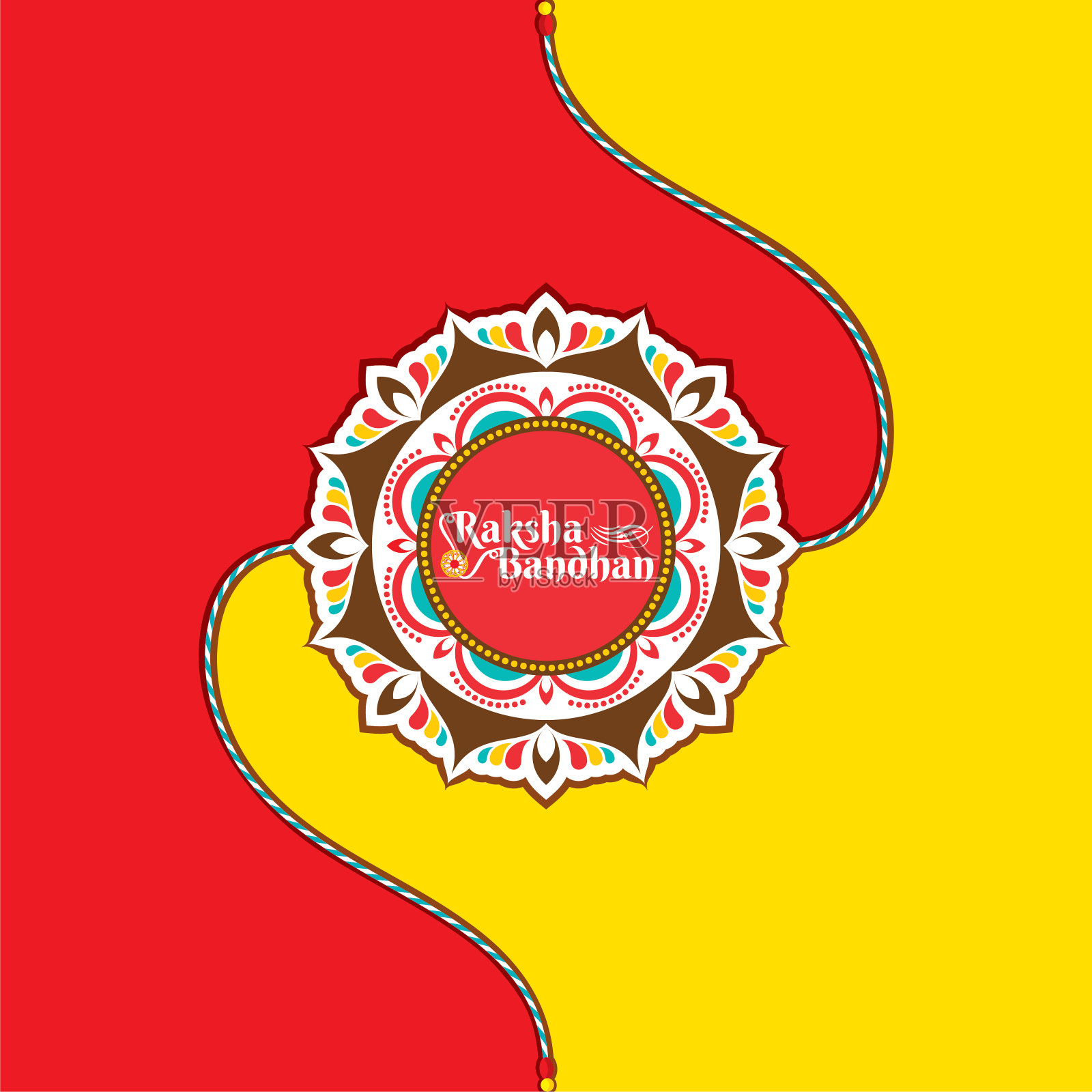 快乐拉克沙班汗节日概念横幅设计插画图片素材