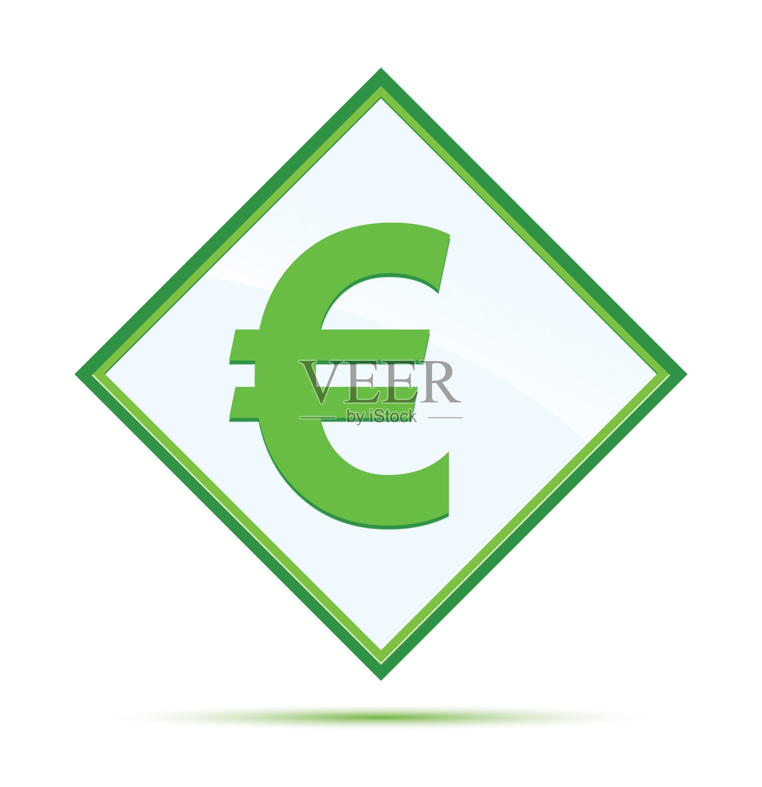 欧洲标志图标现代抽象绿色钻石按钮插画图片素材