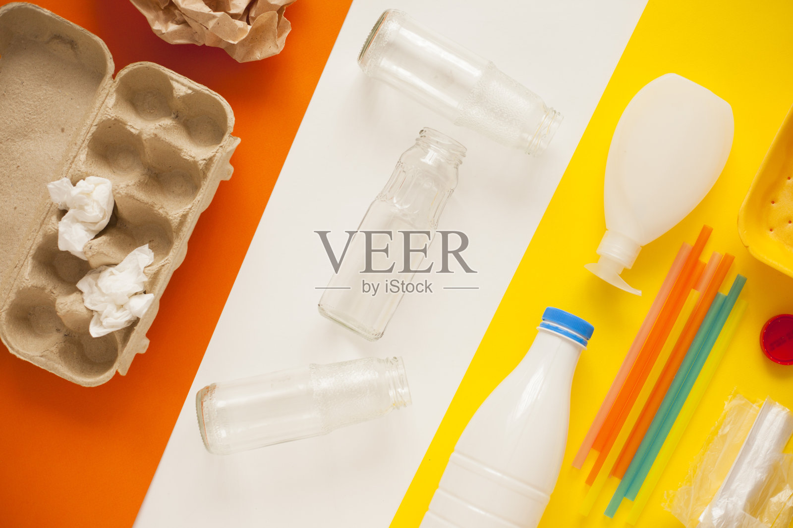 排序的垃圾。废物管理、分类、回收利用。照片摄影图片