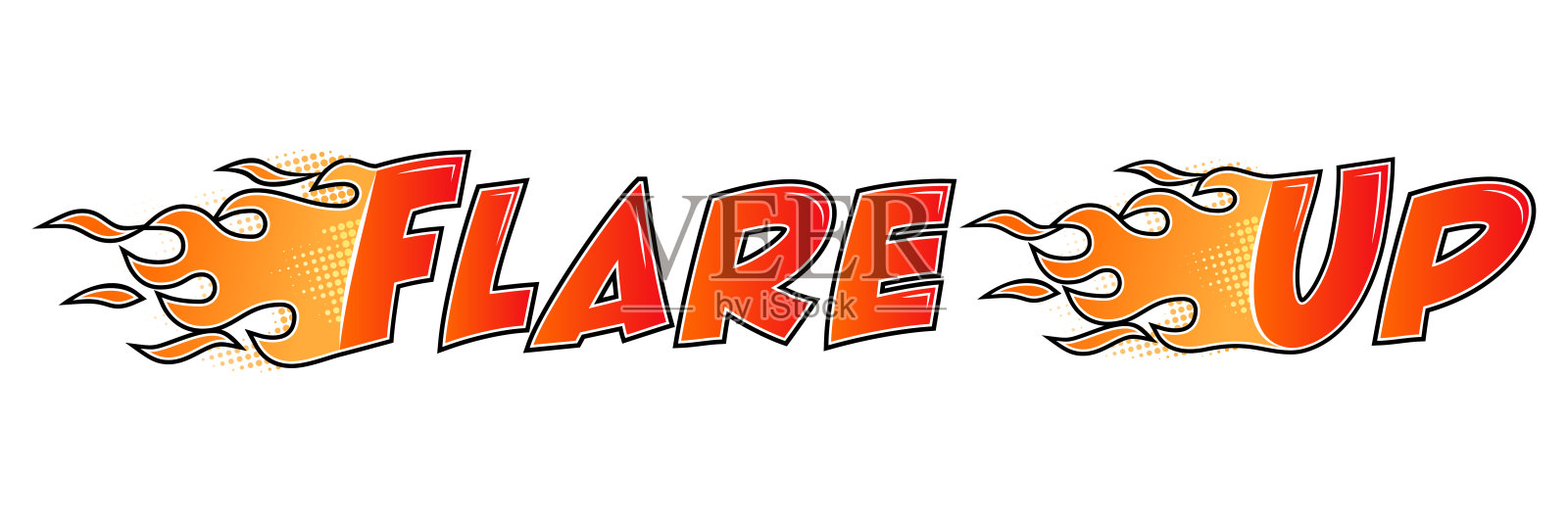 火焰标题与燃烧的字母设计元素图片