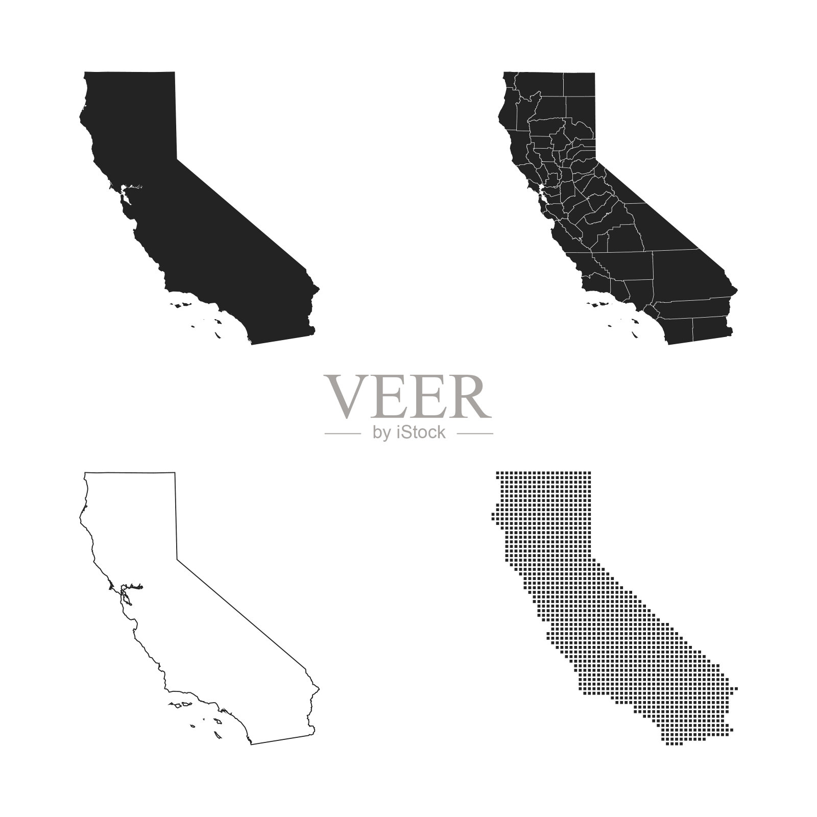 加州地图插画图片素材