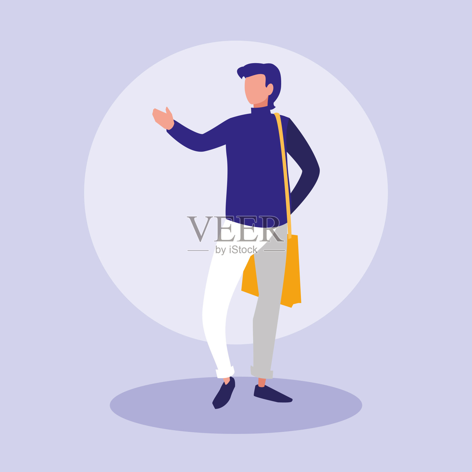 男性职业模范性格插画图片素材