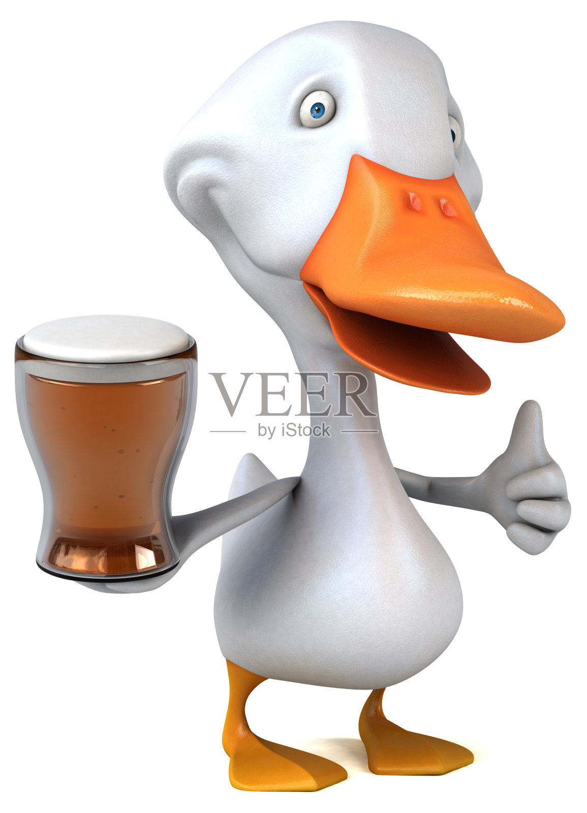 有趣的鸭子- 3D插图照片摄影图片