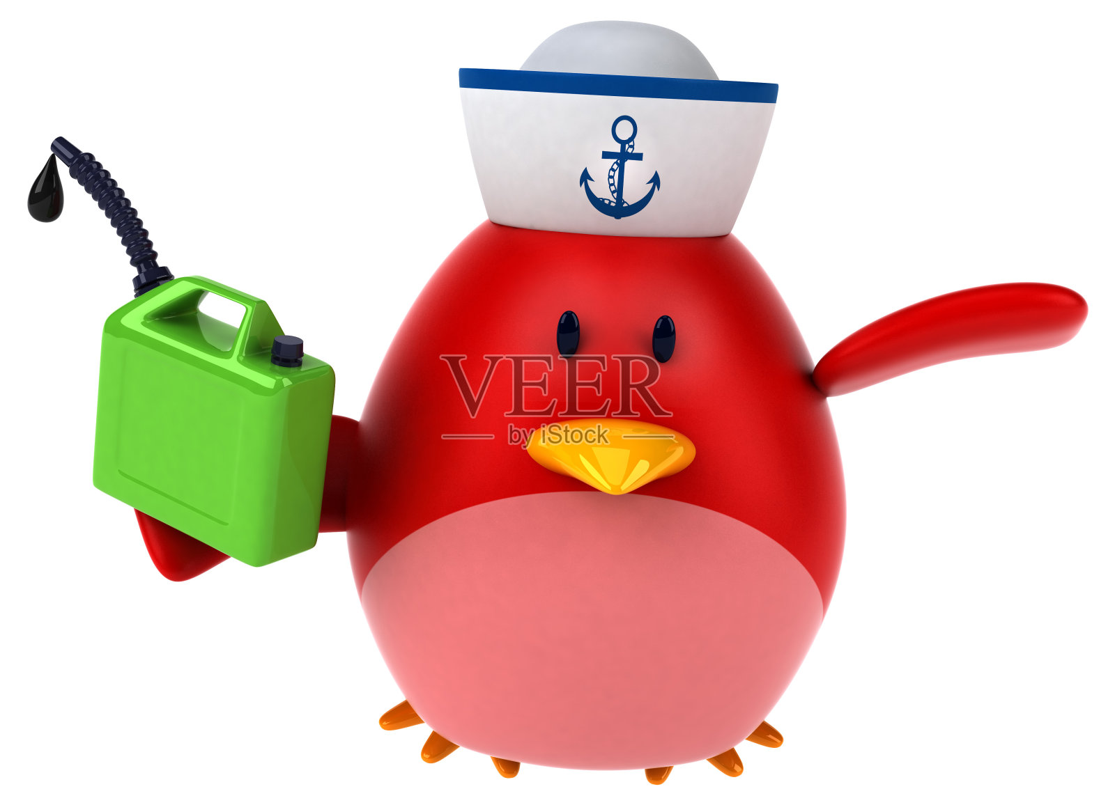 红色的鸟- 3D插图照片摄影图片