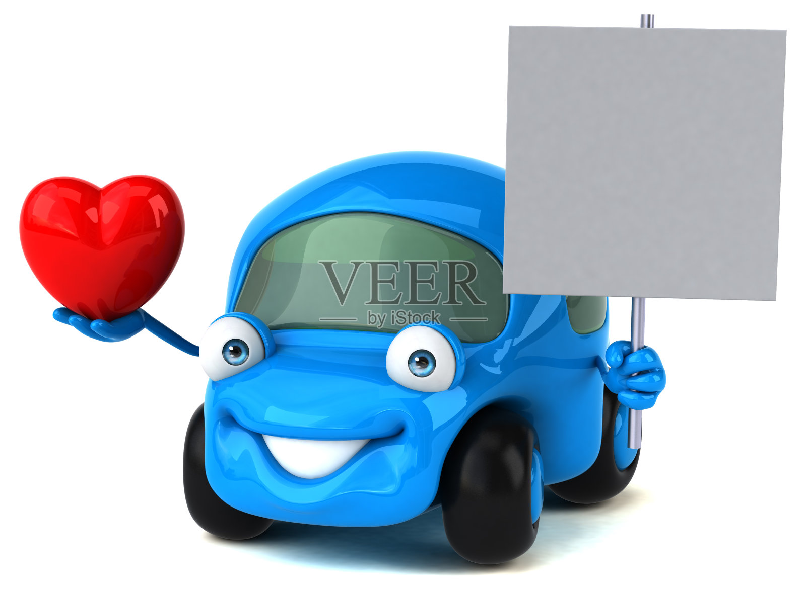 有趣的汽车- 3D插图照片摄影图片