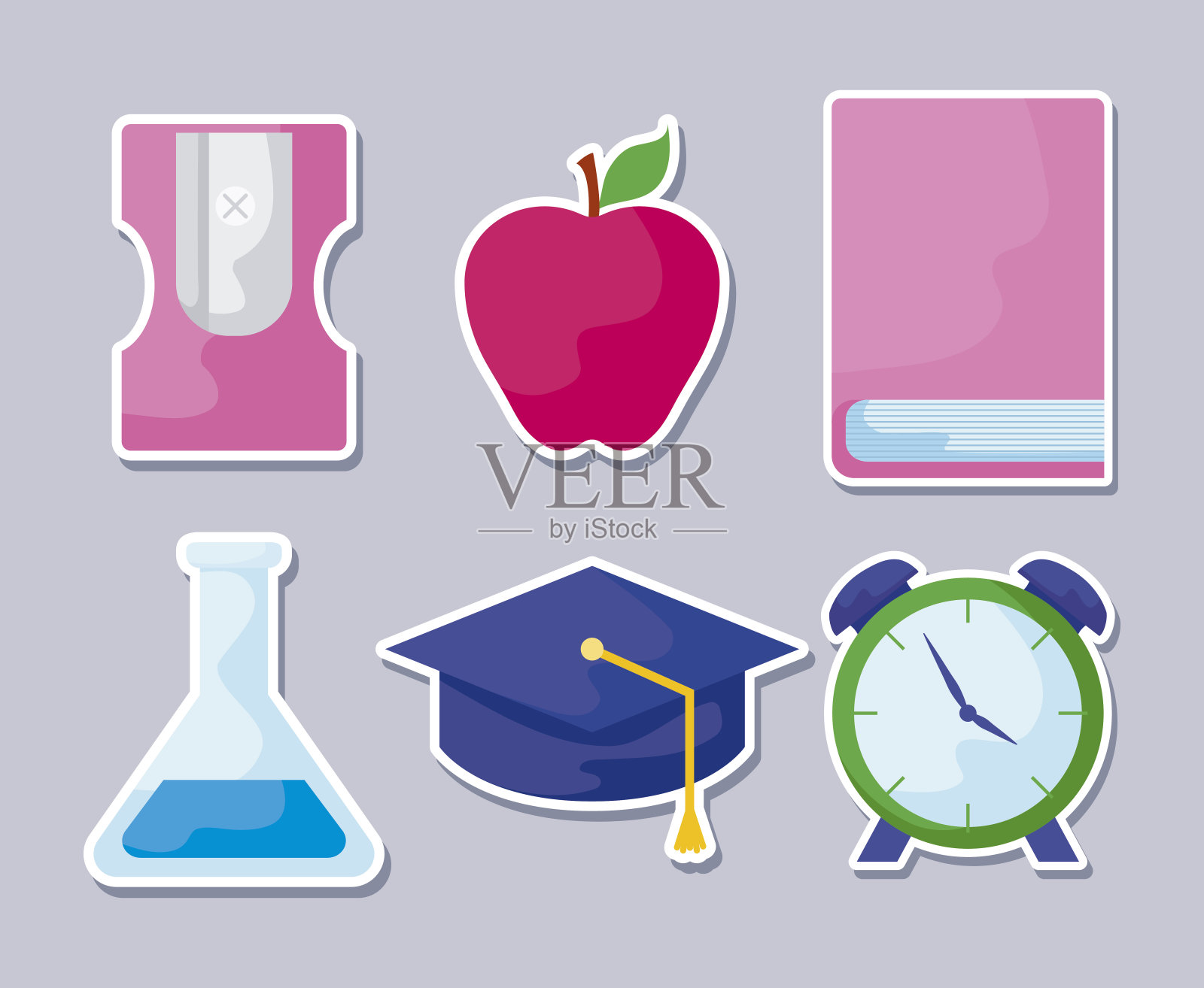 卷笔刀和成套用品学校图标素材